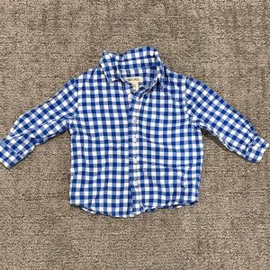 Cherokee Blue & White Gingham Button-Down Shirt 18M